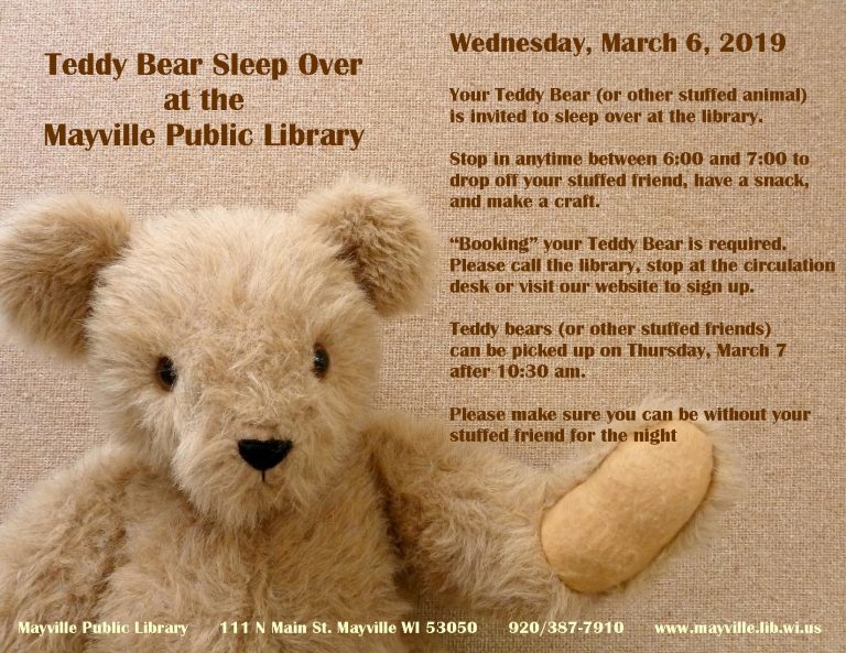 teddy bear flyer jpg | Mayville Public Library